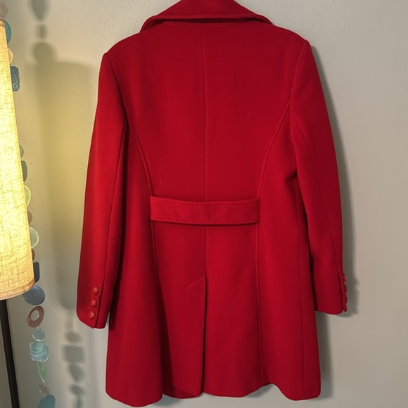 Red wool peacoat, size 10, NWOT - Picture 2 of 5